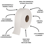 2 Ply Jumbo Toilet Rolls