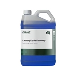 Bottle or drum of Clean Plus Laundry Liquid – Economy, bright blue with lavender scent, for light-to-medium duty washing