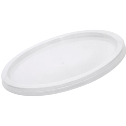 This is an image of Small Round Disposable Plastic Container Lids