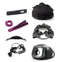 Click here to view larger image Speedglas helmet parts – Genuine replacement parts and accessories for 3M Speedglas welding helmets, including sweatbands, face seals, head harnesses, and visors for enhanced comfort and protection.