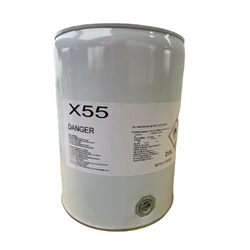 Drum of X55 Shellite solvent – clear, fast-drying hydrocarbon cleaner for industrial use.