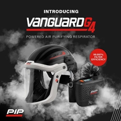 Click here to view larger image PIP Vanguard G4 PAPR Kit with Helmet, Blower Unit, Battery, and P3 Filter for Industrial Respiratory Protection