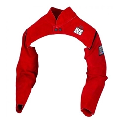 Big Red leather welding sleeves with yoke for welding heat and spark protection
