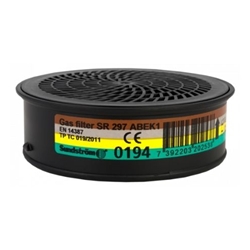 Sundström 297 ABEK1 gas filter for respirator protection against gases and vapours